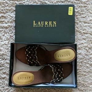Ralph Lauren brown leather sandal